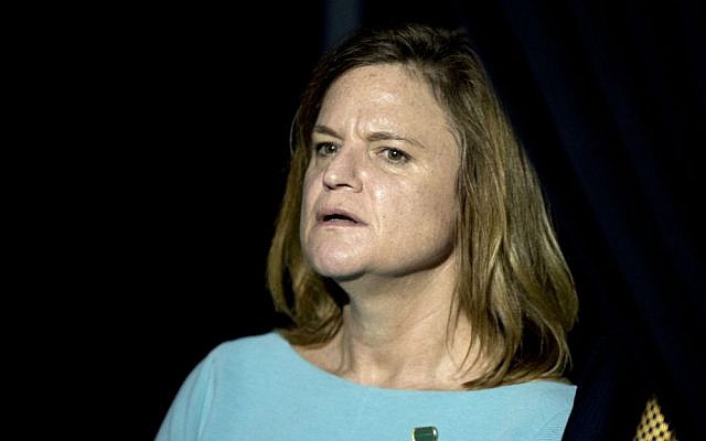 In this Oct. 30, 2016, file photo, Hillary Clinton campaign Director of Communications Jennifer Palmieri stands off-stage during a rally for the Democratic presidential candidate at The Manor Complex in Wilton Manors, Florida. (AP Photo/Andrew Harnik) In this Oct. 30, 2016, file photo, Hillary Clinton campaign Director of Communications Jennifer Palmieri stands off-stage during a rally for the Democratic presidential candidate at The Manor Complex in Wilton Manors, Florida. (AP Photo/Andrew Harnik)