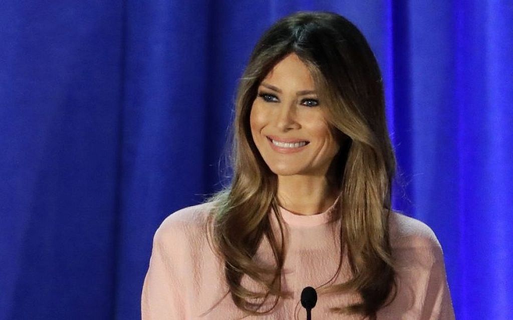In this Nov. 3, 2016 file photo, Melania Trump, wife of Republican presidential candidate Donald Trump, speaks in Berwyn, Pa.  (AP Photo/Patrick Semansky, File)