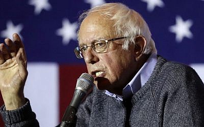 In this Nov. 3, 2016, photo, Sen. Bernie Sanders, I-Vt., campaigns for Democratic presidential candidate Hillary Clinton at the University of Cincinnati. (AP/John Minchillo)