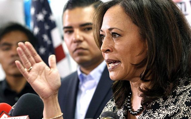 Senator-elect Kamala Harris meets with immigrant families and their advocates to discuss the election results and the nation's future at The Coalition for Humane Immigrant Rights in Los Angeles, Thursday, Nov. 10, 2016. Harris said she will fight to preserve protections advocates fear could be dismantled once Donald Trump becomes president. (AP Photo/Nick Ut)