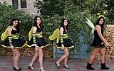 Israeli girls dressed up as bees, and not Knesset lawmakers, for Purim in 2010. (Illustrative photo:  Nati Shohat)