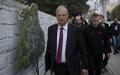 David Shimron in Tel Aviv on February 17, 2015. (Ben Kelmer/Flash90)