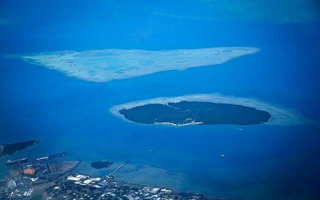 Aerial view of the islands in Fiji. Fiji, an archipelago of more than 300 islands, is located in the South Pacific Ocean, famous for its rugged landscape of blue lagoons and palm-lined beaches. October 10, 2014. (Moshe Shai/FLASH90)
