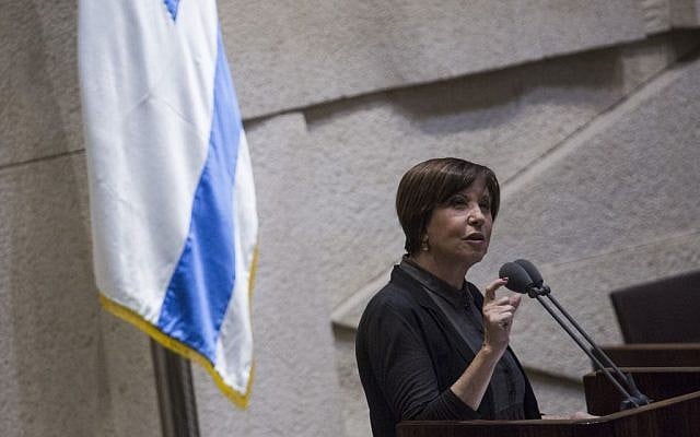 Meretz MK Zehava Galon speaks in the Knesset July 5, 2016. (Hadas Parush/Flash90) 