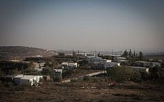 View of caravan homes at the Amona Jewish outpost in the West Bank, October 6, 2016. (FLASH90)