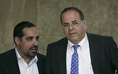 Deputy Minister of Regional Affairs Ayoub Kara arrives to the weekly government conference at PM Netanyahu's office in Jerusalem on October 30, 2016. (Ohad Zwigenberg/POOL )