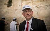 Marc Zell, co-chair of Republicans Overseas Israel, visits the Western Wall in Jerusalem's Old City on November 9, 2016, a day after Donald Trump won the 2016 US election. (Yonatan Sindel/Flash90)
