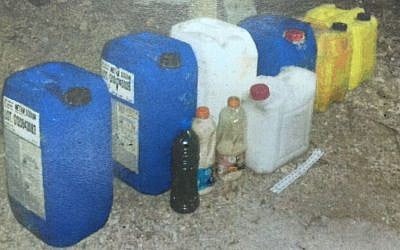 Materials used in the manufacture of explosive devices seized by the Shin Bet, Israel Police, and IDF over the course of August-October 2016. (Photo provided by the Shin Bet)