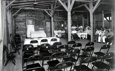 The synagogue at Jamaica's 'Gibraltar Camp,' where approximately 300 Polish Jews and 500 Dutch Jews were housed between 1942 and 1944. (image from the JDC's online album, 'Jamaica: Jewish Refugee Assistance')