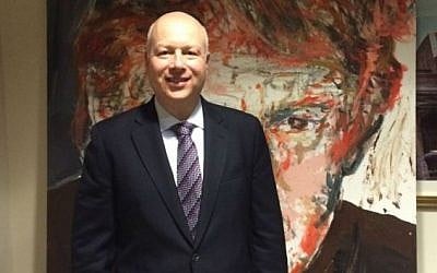 Jason Greenblatt, President-elect Donald Trump's adviser on Israel, and an Orthodox Jew, in a conference room at Trump world headquarters in Manhattan. (Uriel Heilman/JTA)