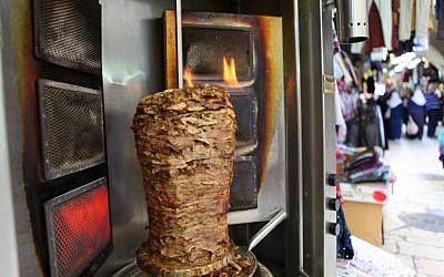 Illustrative photo of shawarma in the Old City of Jerusalem. (Wikimedia Commons)