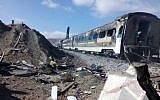 This picture released by Iranian Fars News Agency shows the scene of two trains collision about 150 miles (250 kilometers) east of the capital Tehran, Iran, Friday, Nov. 25, 2016. (Saeed Esmaeilpour, Fars News Agency via AP)