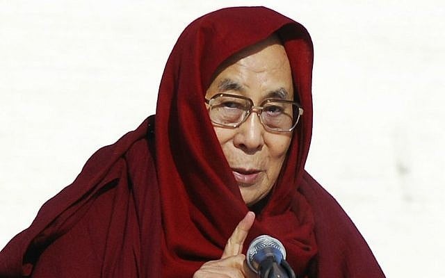 In this Saturday, Nov. 19, 2016, file photo, the Dalai Lama speaks at the Janraiseg temple of Gandantegchinlen monastery in Ulaanbaatar, Mongolia. (AP Photo/Ganbat Namjilsangarav, File)