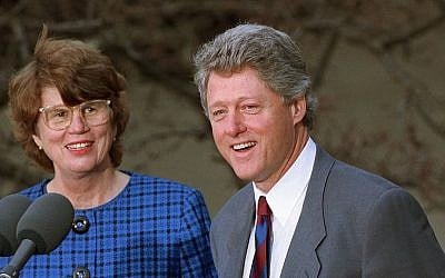 US President Bill Clinton names Janet Reno the nation's first female attorney general at a ceremony in the Rose Garden at the White House in Washington, February 12, 1993. (AP Photo/Doug Mills)