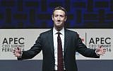 Mark Zuckerberg, chairman and CEO of Facebook, speaks at the CEO summit during the annual Asia Pacific Economic Cooperation (APEC) forum in Lima, Peru, November 19, 2016. (AP Photo/Esteban Felix)