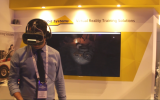 A participant at the Homeland Security and Cyber Conference 2016 tests Elbit's Emergency Scenarios Virtual Reality Trainer. (Courtesy)