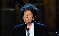 Bob Dylan accepts the 2015 MusiCares Person of the Year award at a ceremony in Los Angeles, February 6, 2015. (Vince Bucci/Invision/AP)