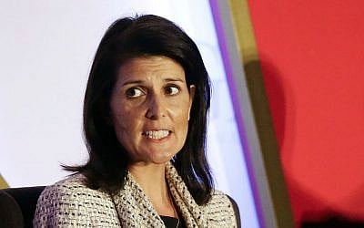 In this Nov. 15, 2016 file photo, South Carolina Gov. Nikki Haley speaks in Orlando, Florida. (AP Photo/John Raoux, File)