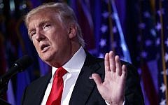 President-elect Donald Trump speaks during a rally in New York on Nov. 9, 2016 (AP Photo/ Evan Vucci)