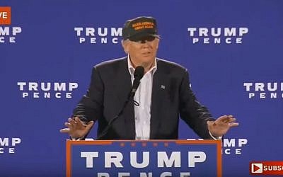 Trump addresses the crowd at a rally in Jacksonville, Florida on November 3, 2016 (Screen capture: YouTube)