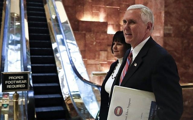 Vice President-elect Mike Pence and his wife Karen arrive at Trump Tower, November 15, 2016, in New York. (AP/Carolyn Kaster)