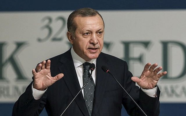 Turkey's President Recep Tayyip Erdogan addresses an annual economy and trade meeting of the Organization for Islamic Cooperation in Istanbul, Wednesday, Nov. 23, 2016. (Yasin Bulbul, Presidential Press Service/Pool Photo via AP) Turkey's President Recep Tayyip Erdogan addresses an annual economy and trade meeting of the Organization for Islamic Cooperation in Istanbul, Wednesday, Nov. 23, 2016. (Yasin Bulbul, Presidential Press Service/Pool Photo via AP)