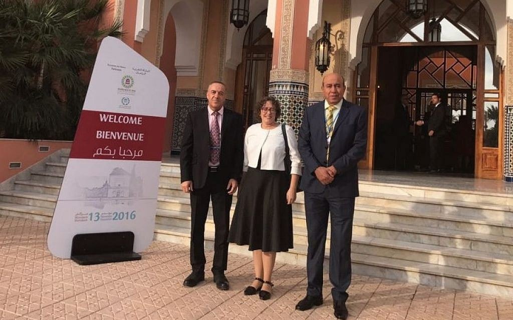 Zionist Union MKs Zouheir Bahloul (R) and Yael Cohen Paran and Kulanu MK Akram Hasson in Marrakech, Morocco in November 2016 (Courtesy) Zionist Union MKs Zouheir Bahloul (R) and Yael Cohen Paran and Kulanu MK Akram Hasson in Marrakech, Morocco in November 2016 (Courtesy)