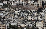 A general view during a gun battle between Palestinian security forces with gunmen in the Balata refugee camp, near the West Bank city of Nablus, October 29, 2016. (Nasser Ishtayeh/FLASH90)
