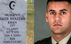 Capt. Humayun Khan, whose parents have spoken out against Donald Trump, was killed in Iraq. (Screenshot from Twitter)