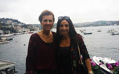Turkish Jewish businesswoman Betty, left, and her friend Suzette at a cafe in Istanbul, Nov. 4, 2016. They asked that their last names not be used for security reasons. (Cnaan Liphshiz/JTA)