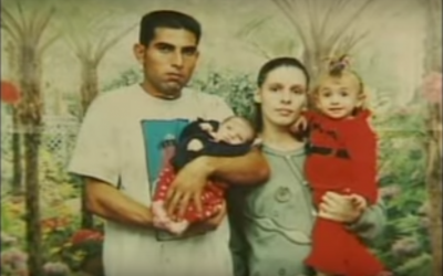 Photo of Galit Popok and her former husband Rami Qedra along with two of their children (Credit: YouTube screenshot)