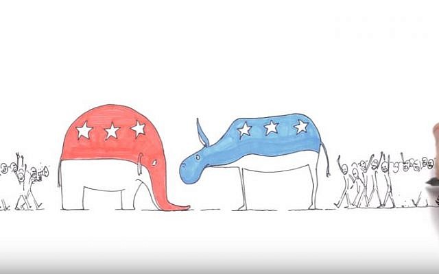 The “Gettysburg Redress” clip, created by White Animation, tries to use Abraham Lincoln’s famous Gettysburg Address to motivate Americans to vote. (Screen capture: YouTube) The “Gettysburg Redress” clip, created by White Animation, tries to use Abraham Lincoln’s famous Gettysburg Address to motivate Americans to vote. (Screen capture: YouTube)