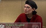 Efrat communal spiritial leader Dr. Jennie Rosenfeld. (Screenshot)