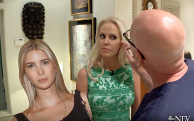 Jenny Stuart with Dr. Franklin Rose, who performed surgeries on her to look like Ivanka Trump. (Screenshot from YouTube)
