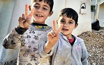Yazidi children in a refugee camp on December 17, 2014 (Courtesy of Nareen Shammo) 