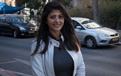 Haifa resident Lian Najami (22) poses for a picture in her city on November 28, 2016. (Luke Tress/Times of Israel)