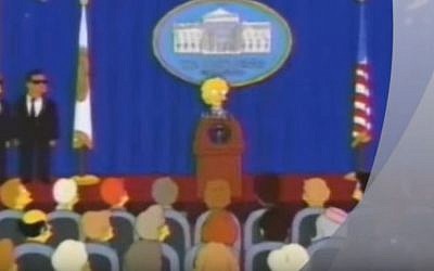 Lisa Simpson as US president in an episode of 'The Simpsons' from 2000 that predicted Donald Trump would become leader of the free world (Screen capture: YouTube)