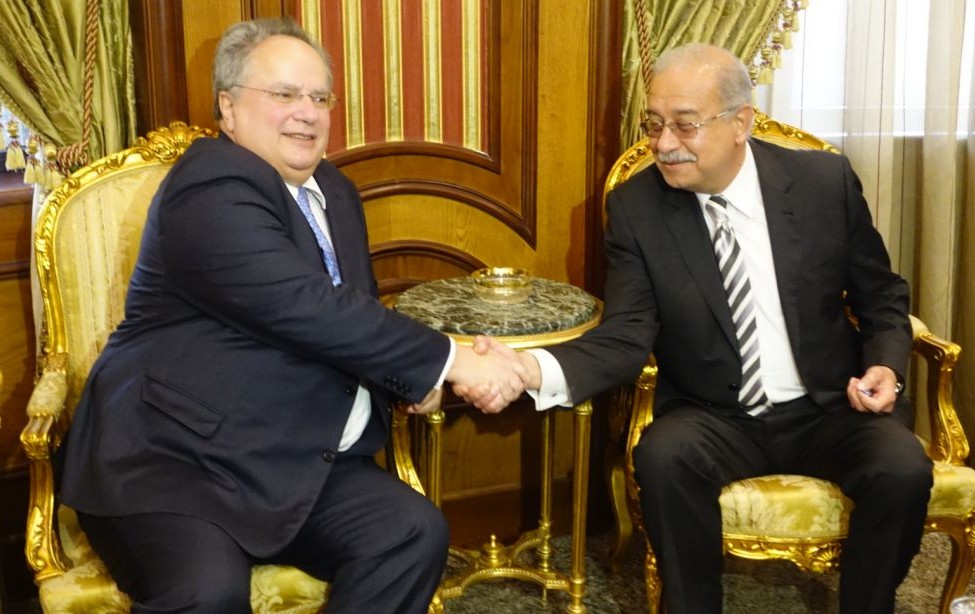 Egyptian Prime Minister Sherif Ismail meeting with Greek Foreign Minister for Foreign Affairs Nikos Kotzias in February 2016. (Flickr/Greek Ministry of Foreign Affairs) Egyptian Prime Minister Sherif Ismail meeting with Greek Foreign Minister for Foreign Affairs Nikos Kotzias in February 2016. (Flickr/Greek Ministry of Foreign Affairs)