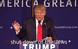Republican presidential candidate Donald Trump in a Truth PAC election ad. (screen capture: YouTube)