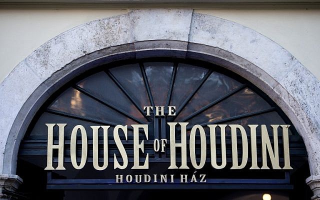 The main entrance of the "House of Houdini" museum, in Budapest, December 2, 2016. (AFP/ATTILA KISBENEDEK)