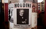 A poster in the 'House of Houdini' museum in Budapest, December 2, 2016. (AFP/ATTILA KISBENEDEK)