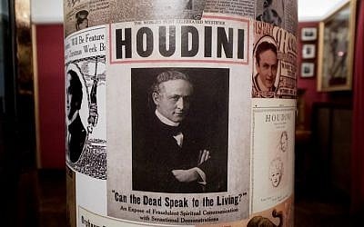 A poster in the 'House of Houdini' museum in Budapest, December 2, 2016. (AFP/ATTILA KISBENEDEK)