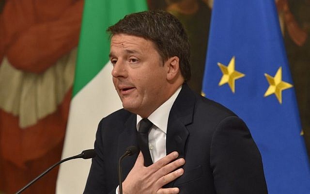 Italy's Prime Minister Matteo Renzi announces his resignation during a press conference at the Palazzo Chigi after the results of the vote for a referendum on constitutional reforms, on December 4, 2016 in Rome. (AFP / Andreas SOLARO) Italy's Prime Minister Matteo Renzi announces his resignation during a press conference at the Palazzo Chigi after the results of the vote for a referendum on constitutional reforms, on December 4, 2016 in Rome. (AFP / Andreas SOLARO)