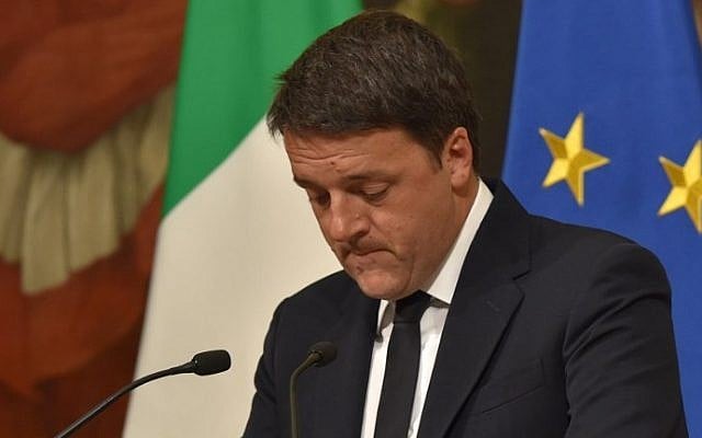 Italy's Prime Minister Matteo Renzi announces his resignation during a press conference at the Palazzo Chigi following the results of the vote for a referendum on constitutional reforms, on December 5, 2016 in Rome. (Andreas Solaro/AFP via Getty Images) Italy's Prime Minister Matteo Renzi announces his resignation during a press conference at the Palazzo Chigi following the results of the vote for a referendum on constitutional reforms, on December 5, 2016 in Rome. (Andreas Solaro/AFP via Getty Images)