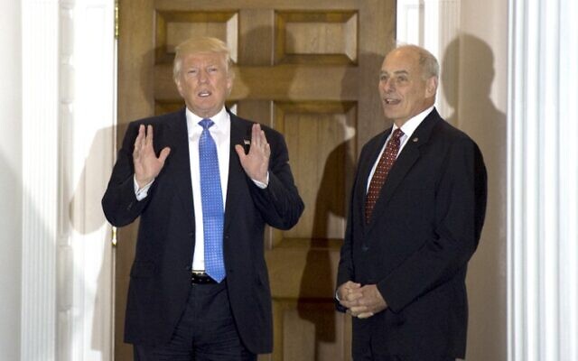 This file photo taken on November 20, 2016 shows US President-elect Donald Trump meeting with retired Marine Corps general John Kelly at the clubhouse of Trump National Golf Club in Bedminster, New Jersey. (AFP/Don Emmert) This file photo taken on November 20, 2016 shows US President-elect Donald Trump meeting with retired Marine Corps general John Kelly at the clubhouse of Trump National Golf Club in Bedminster, New Jersey. (AFP/Don Emmert)