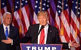 Donald Trump speaking during election night at the New York Hilton Midtown in New York, November 9, 2016. (AFP/Jim Watson)