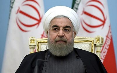 Iranian President Hassan Rouhani at a press conference with the Armenian president in Yerevan on December 21, 2016. (Karen Minasyan/AFP Photo) Iranian President Hassan Rouhani at a press conference with the Armenian president in Yerevan on December 21, 2016. (Karen Minasyan/AFP Photo)