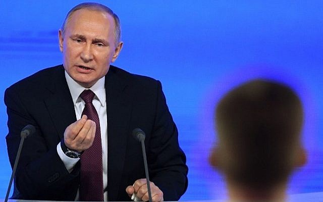 Russian President Vladimir Putin speaks during his annual press conference in Moscow on December 23, 2016.(AFP Photo/Natalia Kolesnikova)