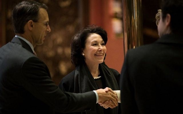 Safra Catz, co-chief executive officer of Oracle, arrives at Trump Tower in New York City on December 14, 2016 in New York City. (Drew Angerer/Getty Images/AFP)