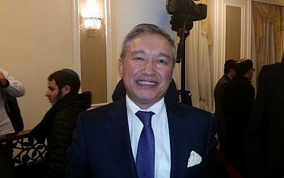 Kazakhstan’s ambassador to Israel Doulat Kuanyshev (Raphael Ahren/TOI) 